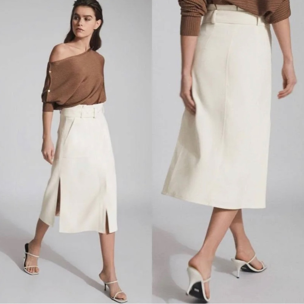 Reiss Toni - Toni Pencil Skirt in Cream, Womens